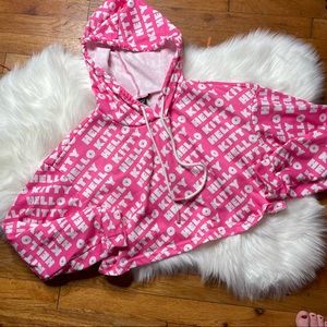 SHEIN X Hello Kitty Cropped Hoodie
